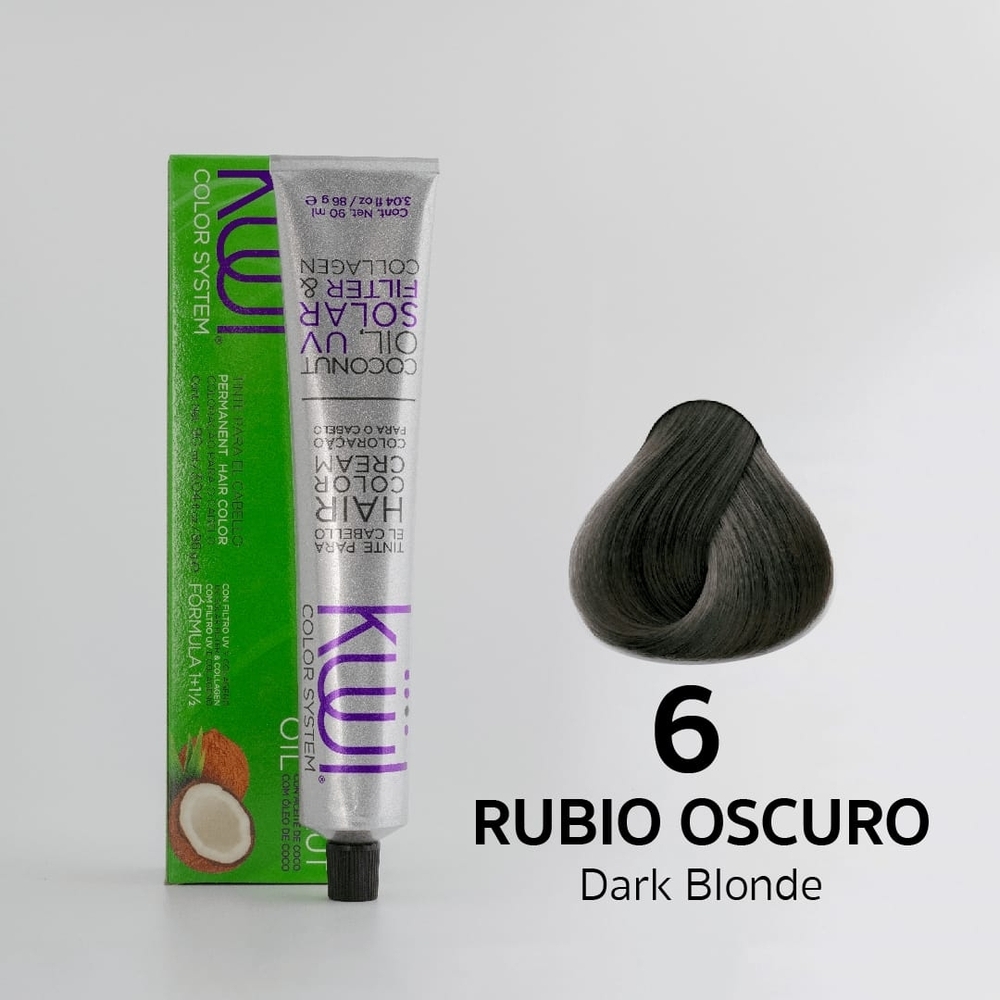 Kuul Color System Permanent Hair Color Cream - Shade 6 Dark Blonde 3.04 oz